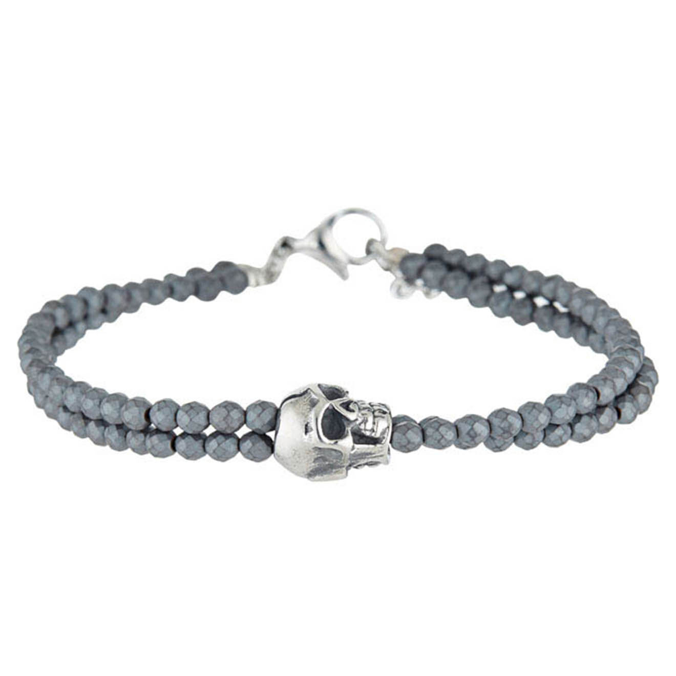 Rockstone Bracelet Dark Moon en Acier & Perles grises