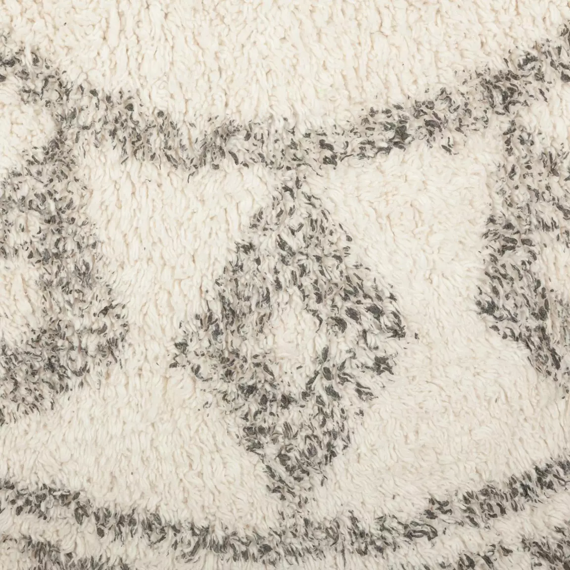 Tapis de salon rond coton (120 cm) Etnik Noir et blanc