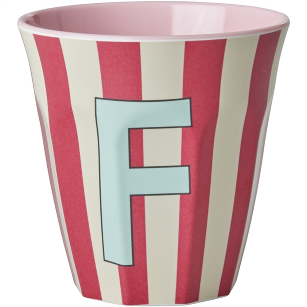 Pinkish Stripes Melamin Alfabet Kop - Rice