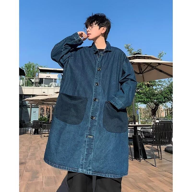 Ateso - Lange denim jas met knoopjes