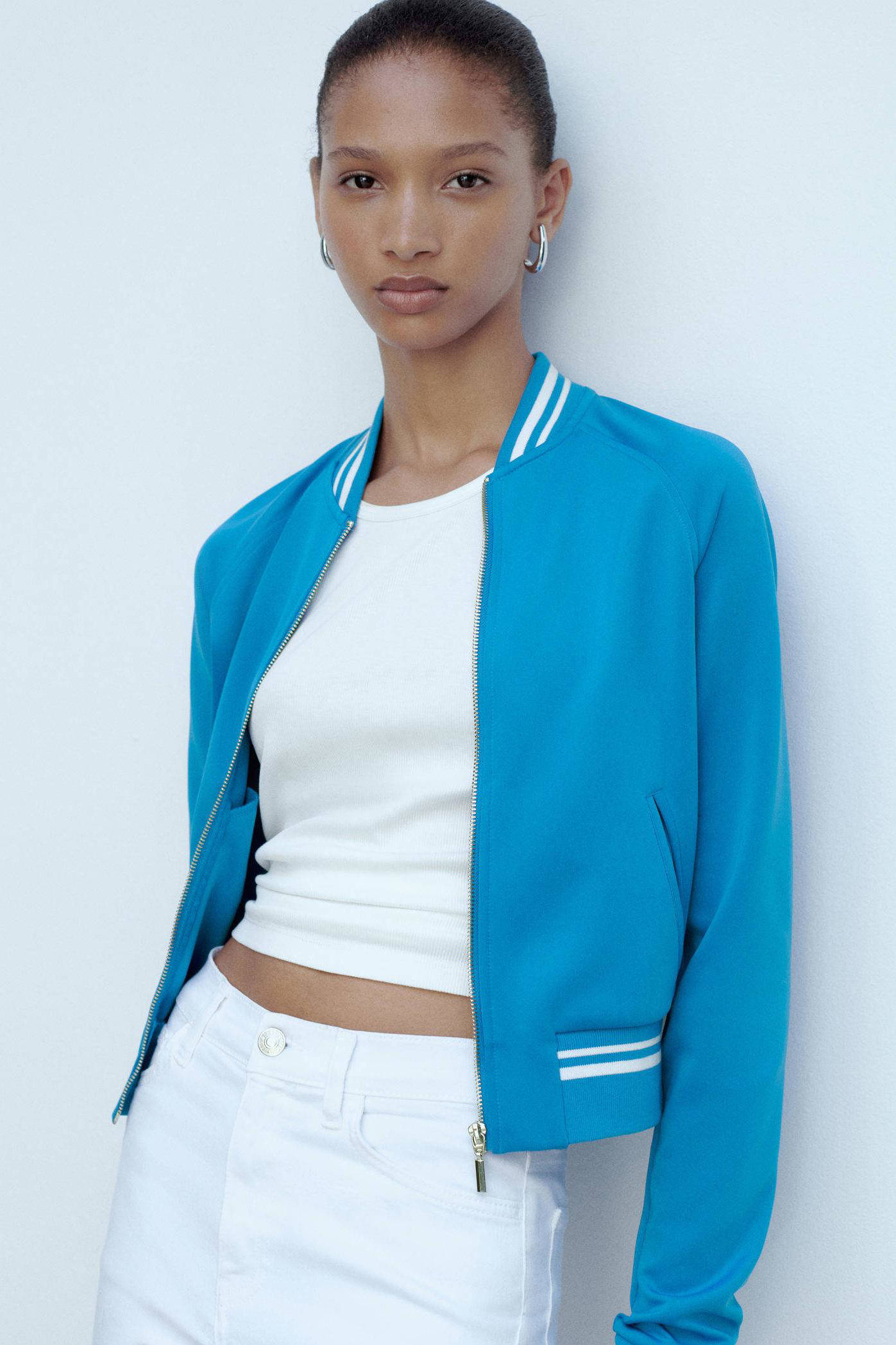 Mango baseball jacket blauw