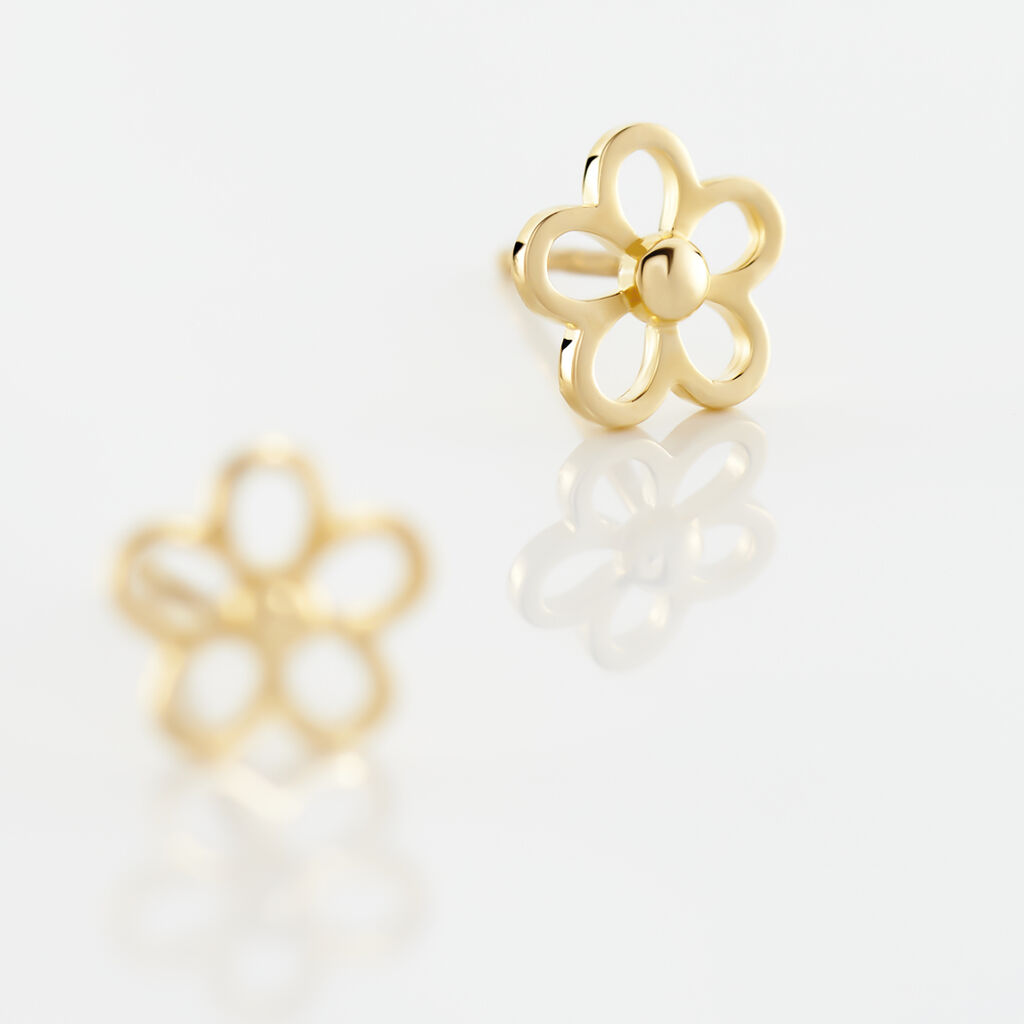 Boucles D'oreilles Puces Philine Fleur Or Jaune