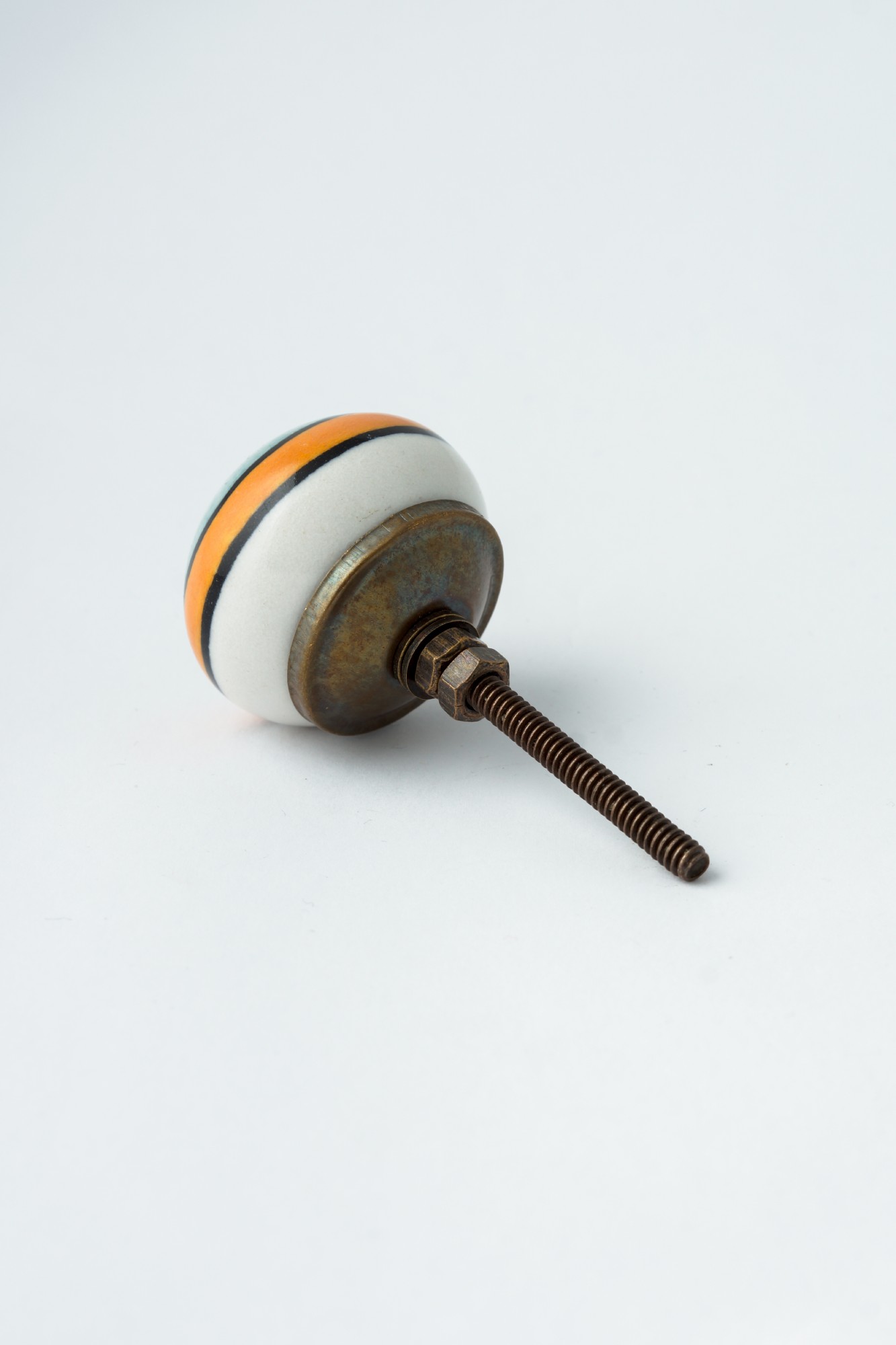 Keramik-Knauf rund, gelb-türkis, Ø 3,7 cm, L 2,7 cm günstig bestellen