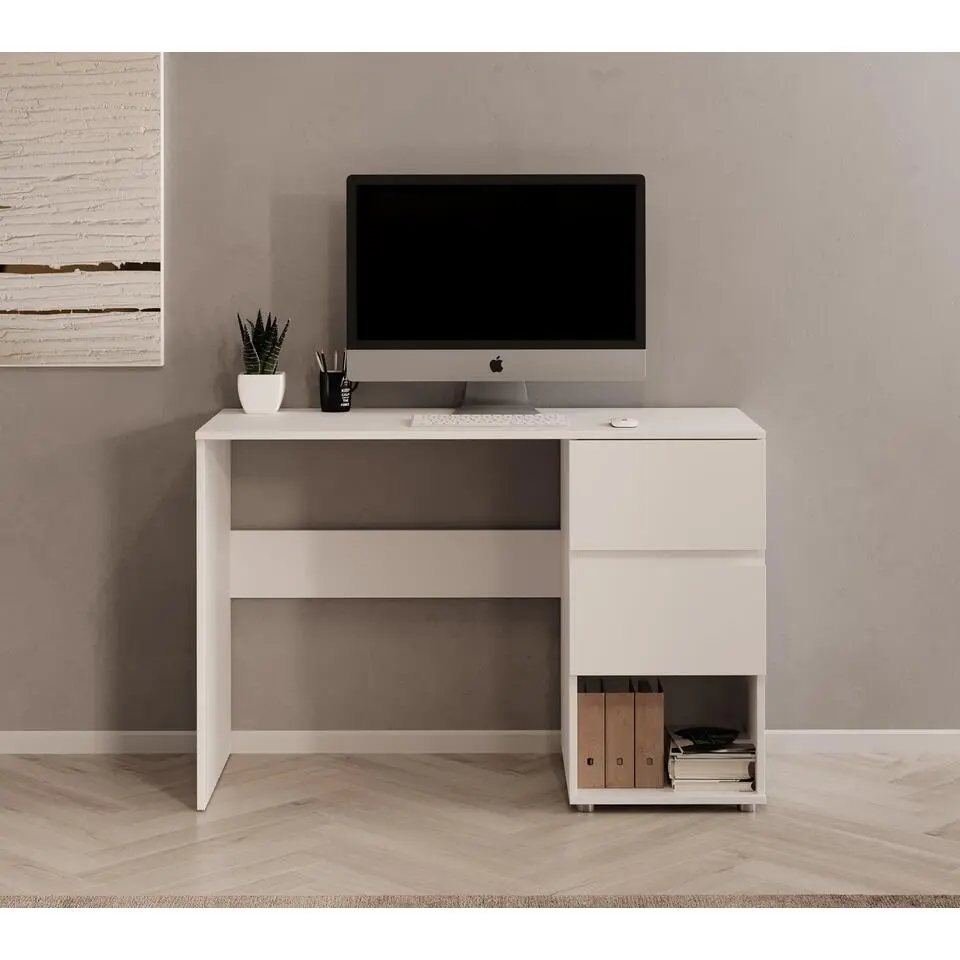 Meubella - Bureau Brussel - Wit - 115 cm