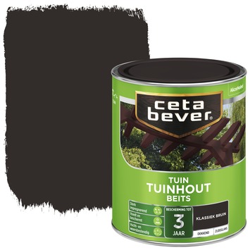 CetaBever Tuinhoutbeits zijdeglans dekkend klassiekbruin 750 ml