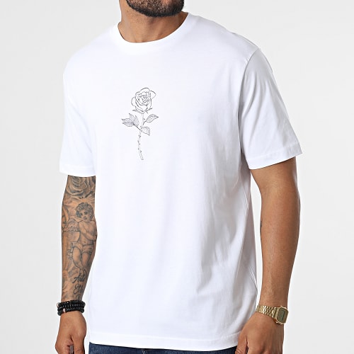 Tee Shirt Oversize Large White Eclipse Barbed Outline Blanc