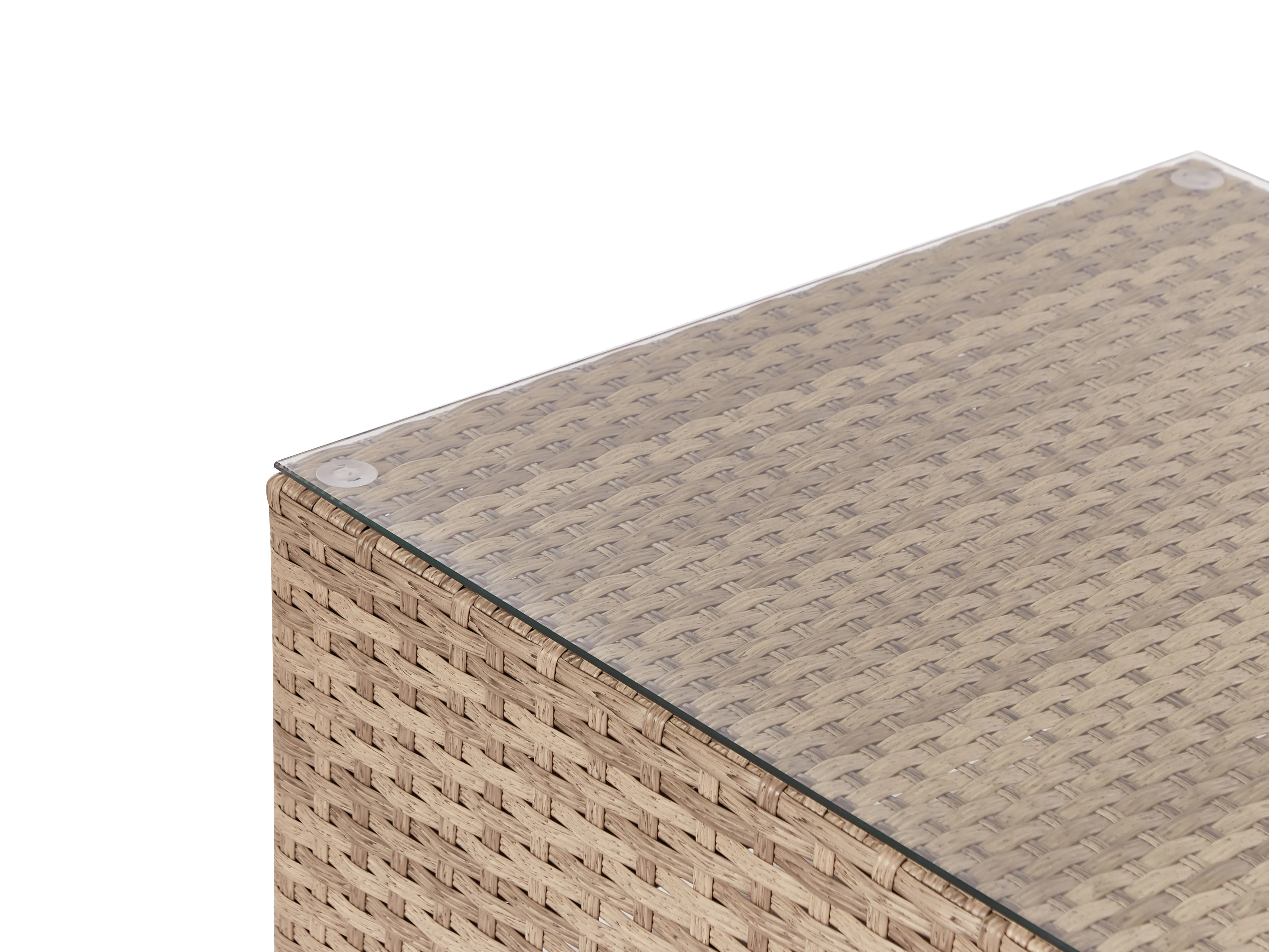 Tuin hoekloungeset met tafel 4-zits SANO linkszijdig modulair PE rotan Natuurlijk