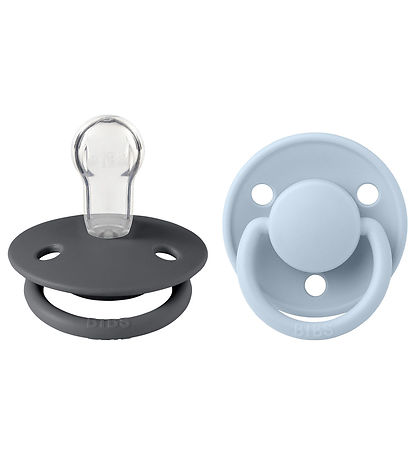 Bibs De Lux Schnuller - 2er-Pack - Rund - Dusty Blue/Steel Blue