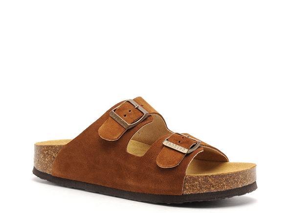 Plakton mules et sabots plats femme cp beta marron