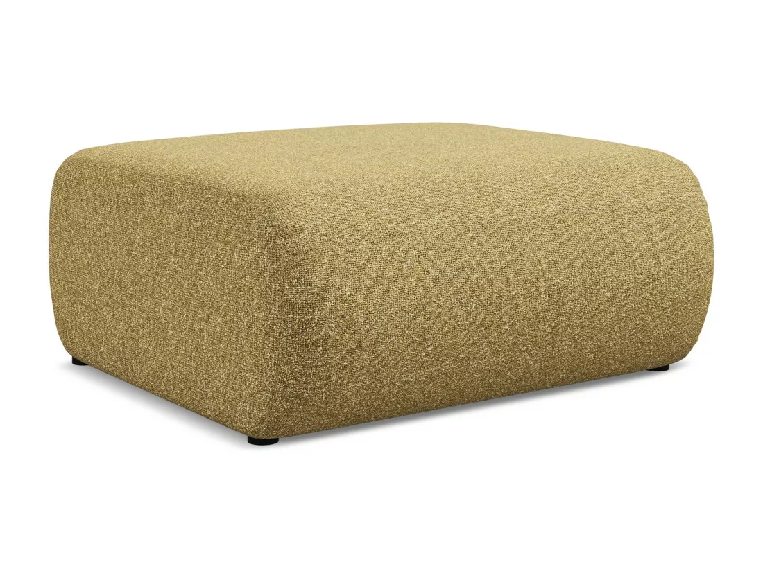 Pouf en tissu texturé - moutarde - EKAHI