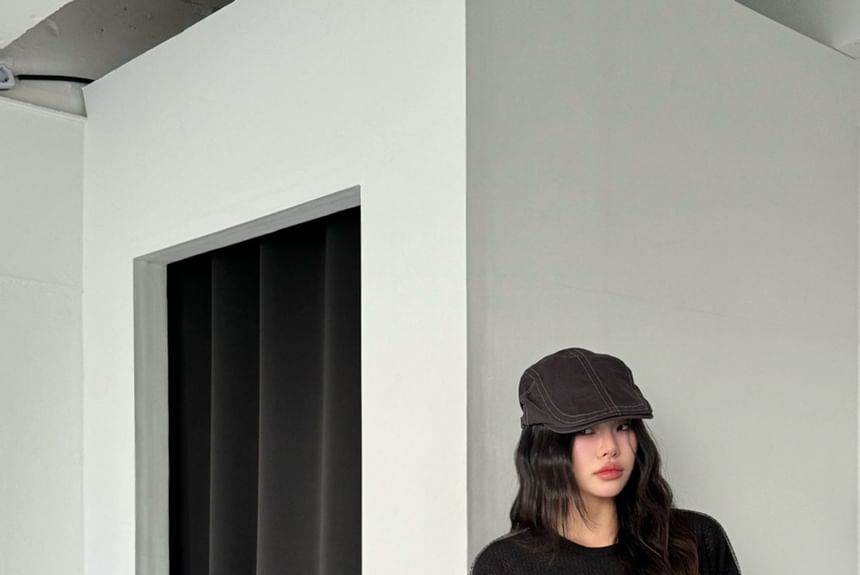 SeoulPop - Licht gebreide top met lange mouwen