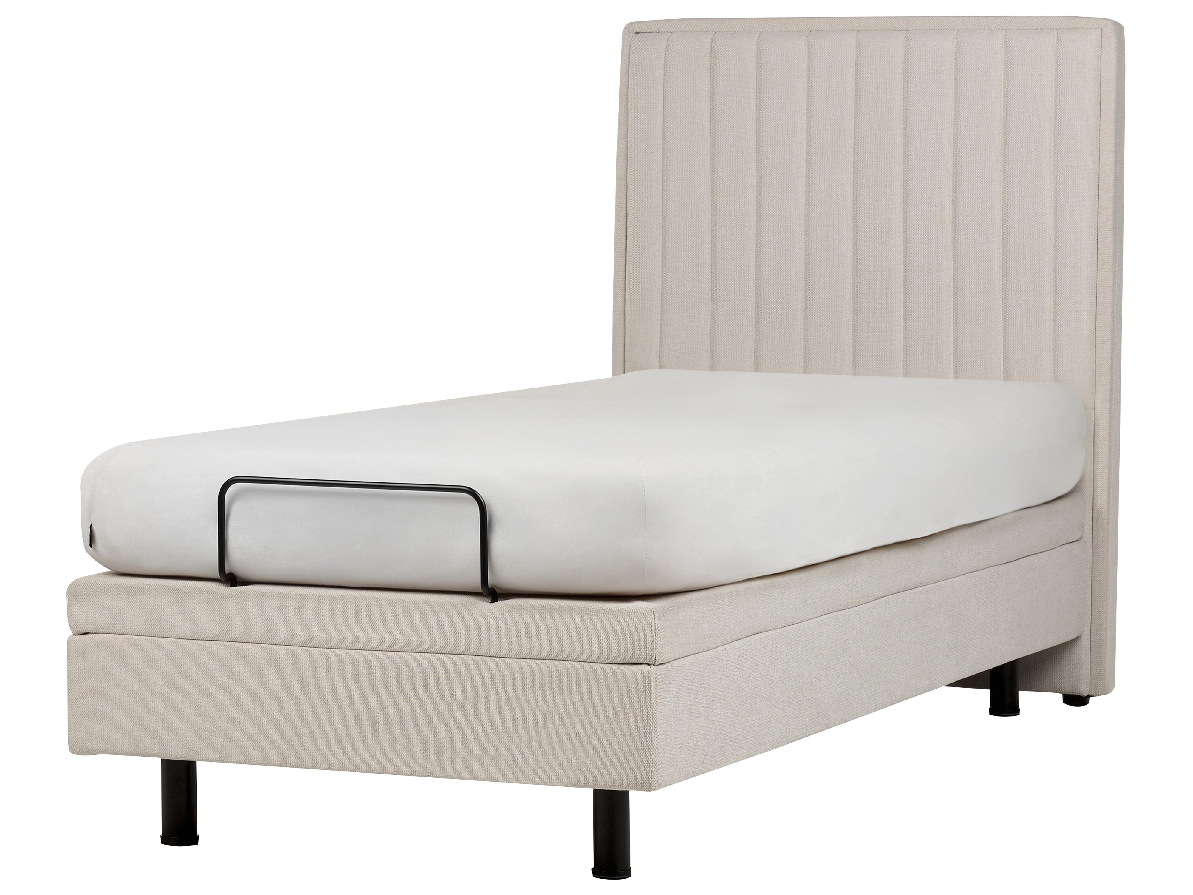 Verstelbaar bed Stof CASTELLAN 90 x 200 cm Lichtbeige