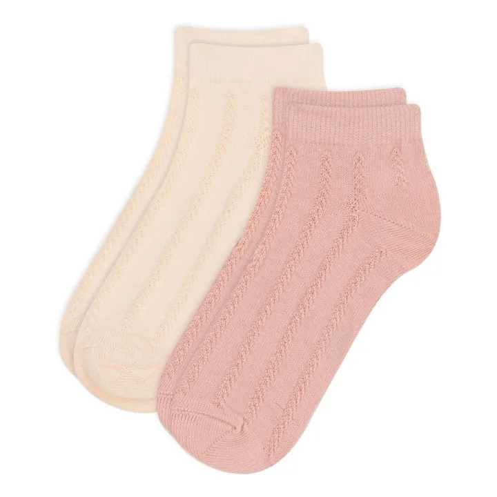 Petit Bateau Lot 2 Chaussettes Ajourées | Rose
