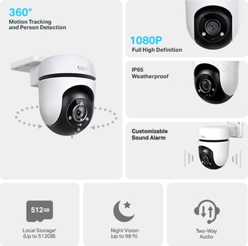 TP-Link - Tapo C500 - Beveiligingscamera - Zwart - Draadloos