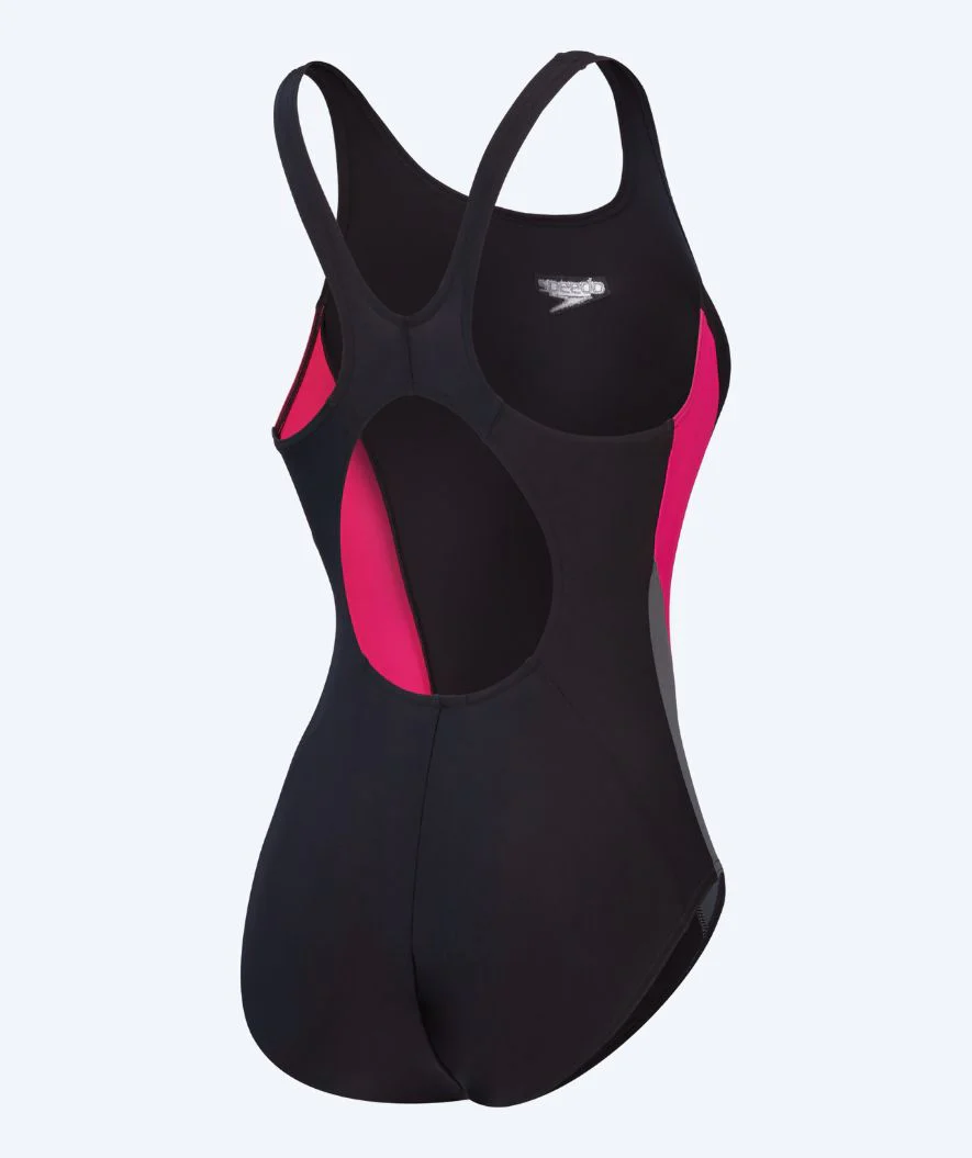 Speedo badedragt til damer - Colourblock 2.0 - Sort/lyserød