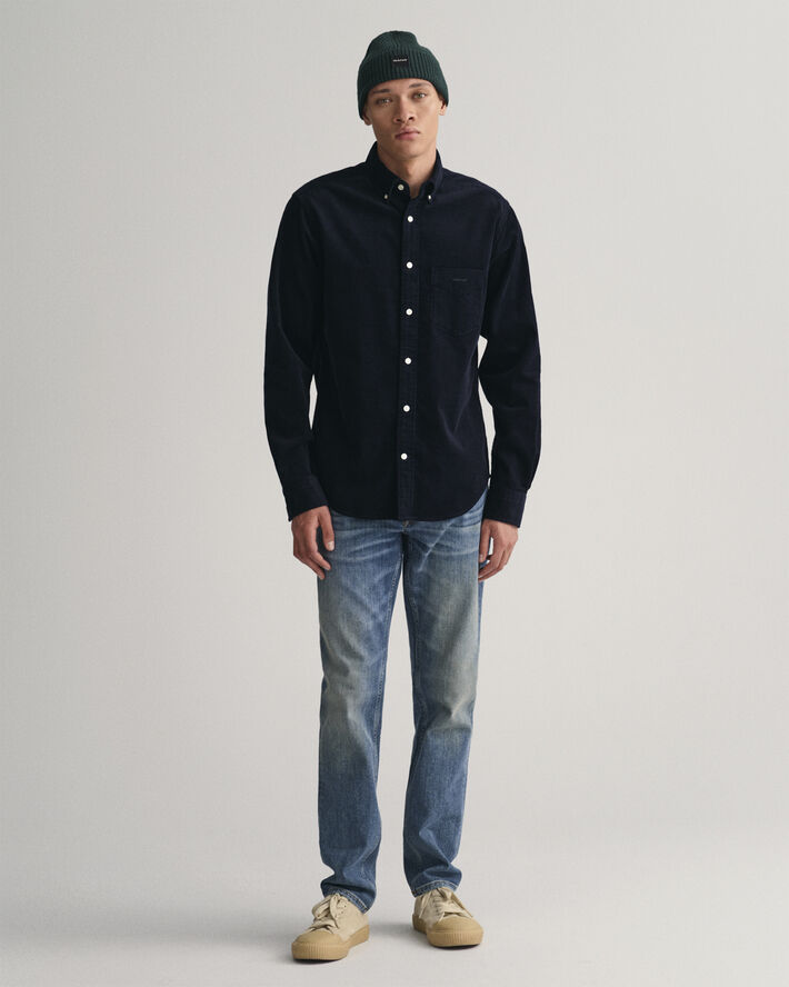Gant REG UT CORDUROY SHIRT Evening blue