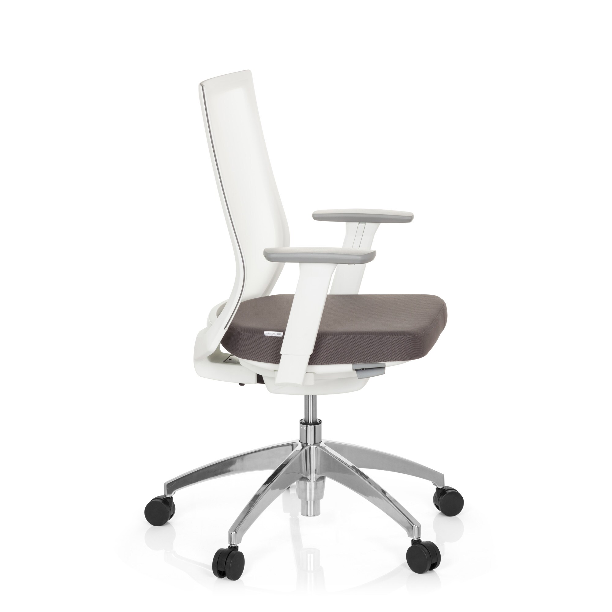 Profi Bürostuhl ASPEN WHITE Stoff/Netzstoff mit Armlehnen (höhenverstellbar) hjh OFFICE