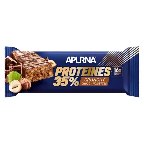Barra Alta Proteica Apurna Crocante Chocolate Avelã 45g