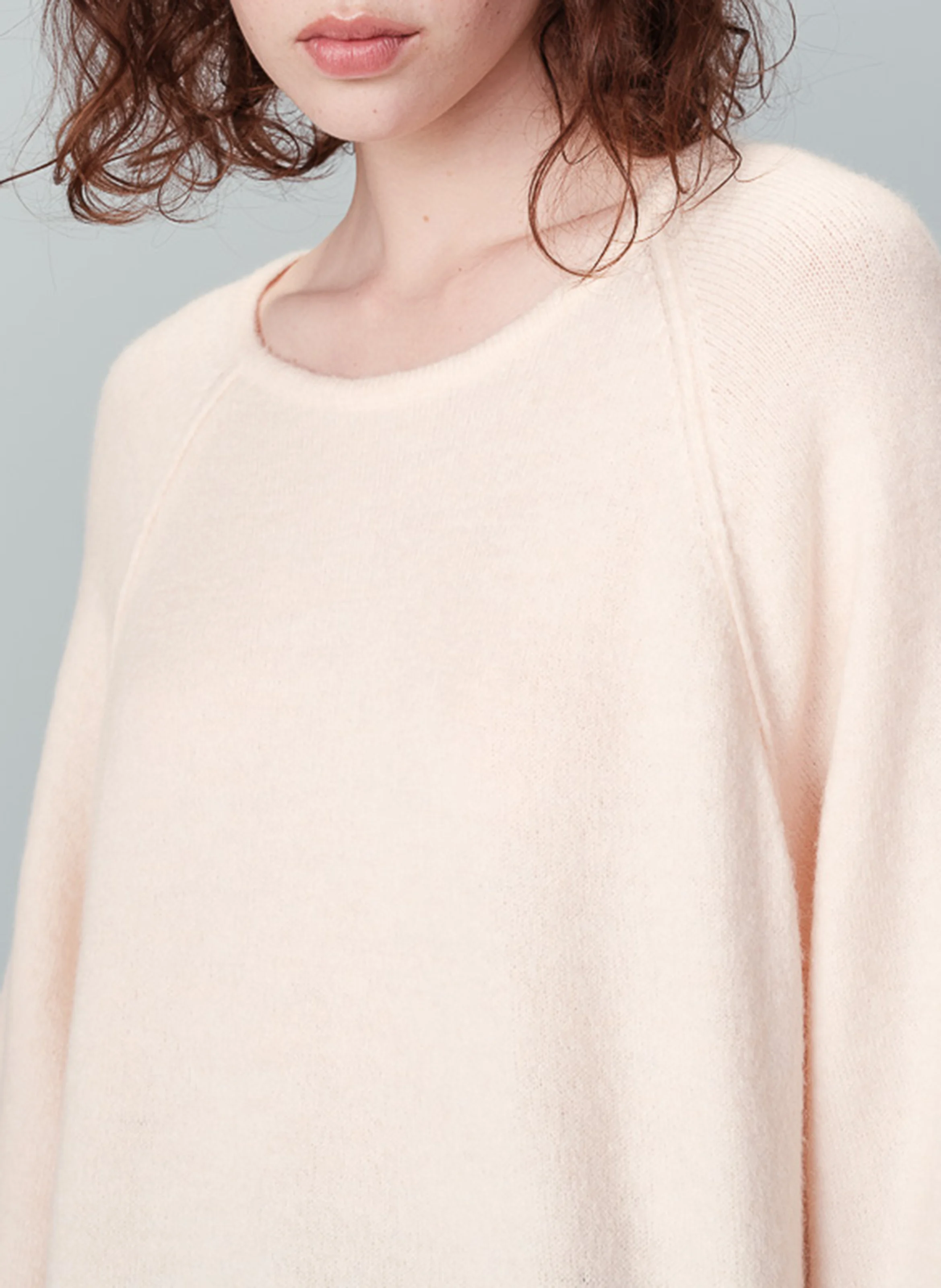 NANOU - Pull col rond ample en maille | Beige