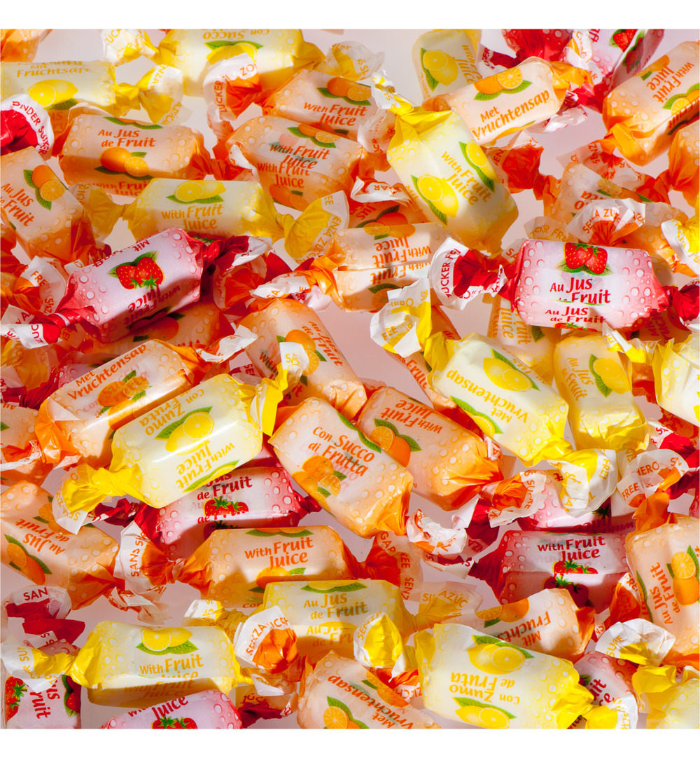 De Bron Fruit toffee suikervrij (1000 gr)