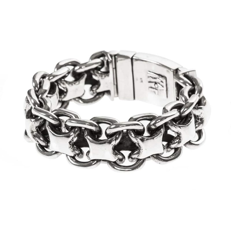 Gourmette Homme Bracelet Argent Rock Grand Modèle