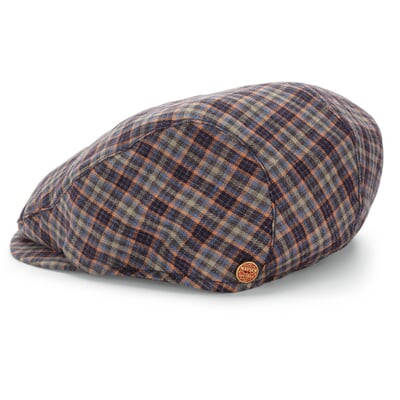 Herren-Leinenkappe kariert, Multicolor