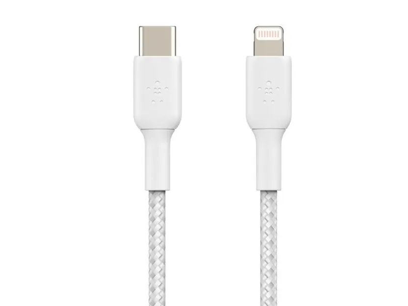 Belkin BoostCharge - Lightning-kabel - 24 pin USB-C han til Lightning han - 2 m - hvid - USB Power Delivery (18 W)