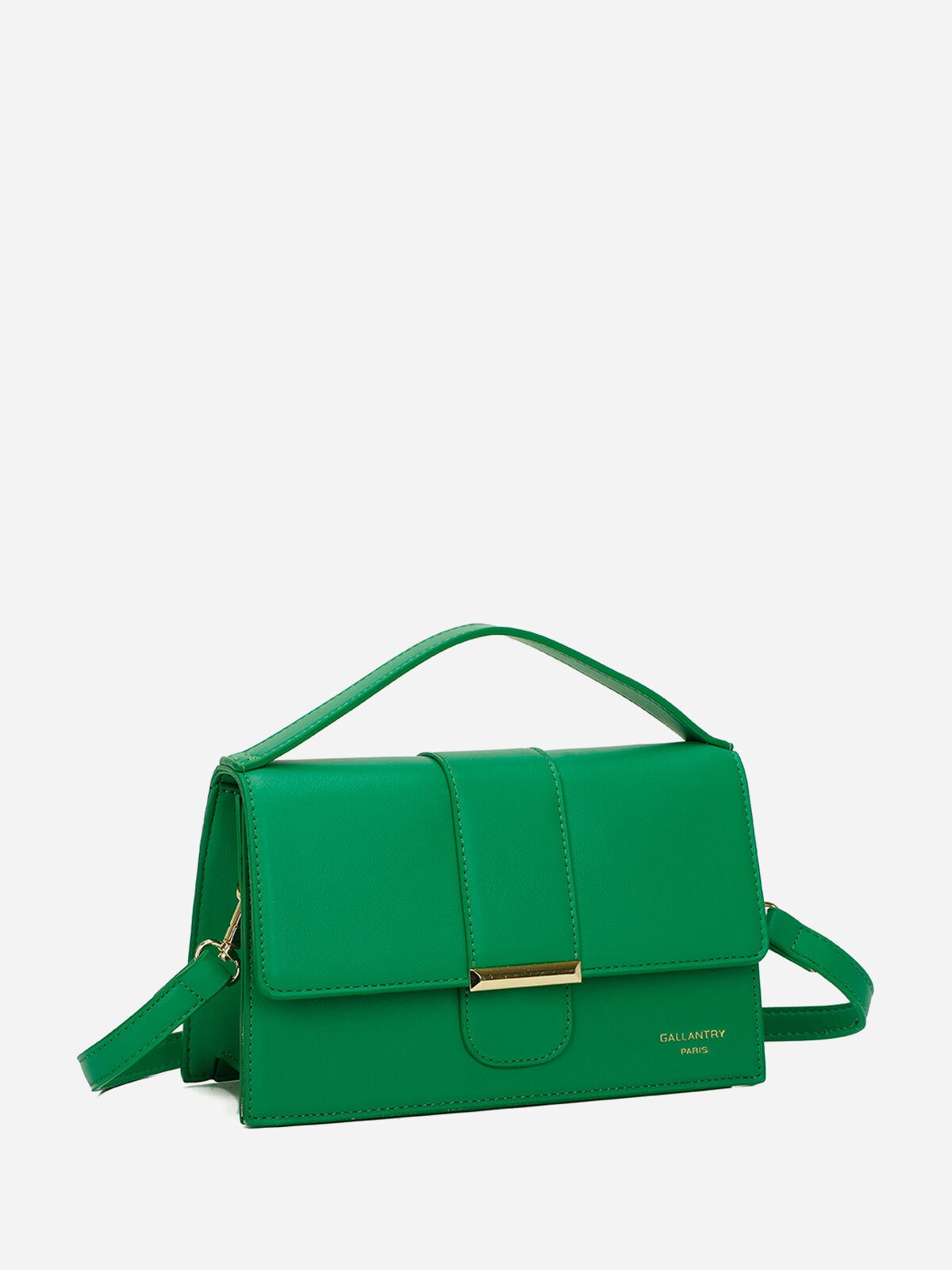 Mini sac rectangle à fermoir doré- Vert