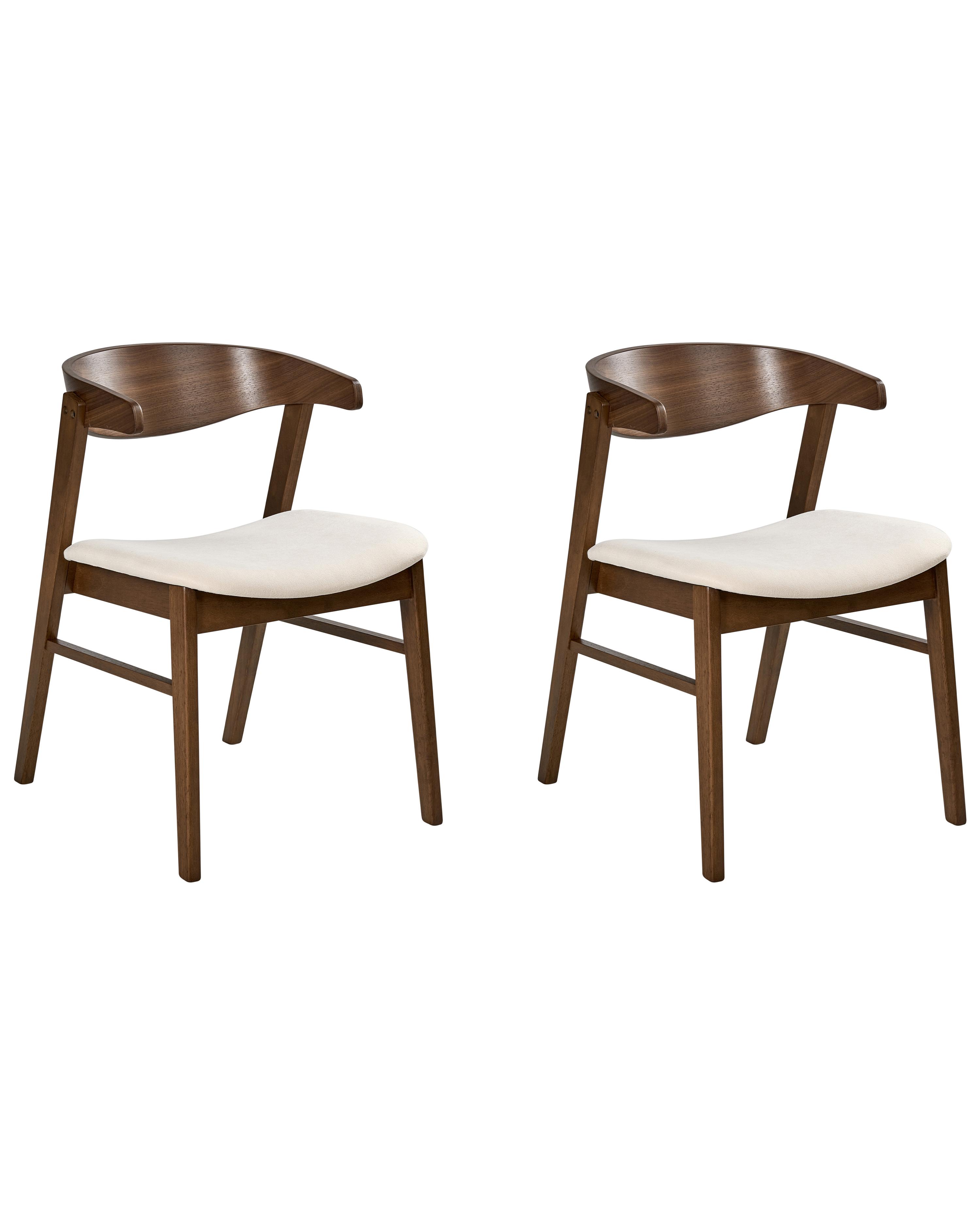 Set van 2 eetkamerstoelen LILLY Gebroken wit/donkerbruin
