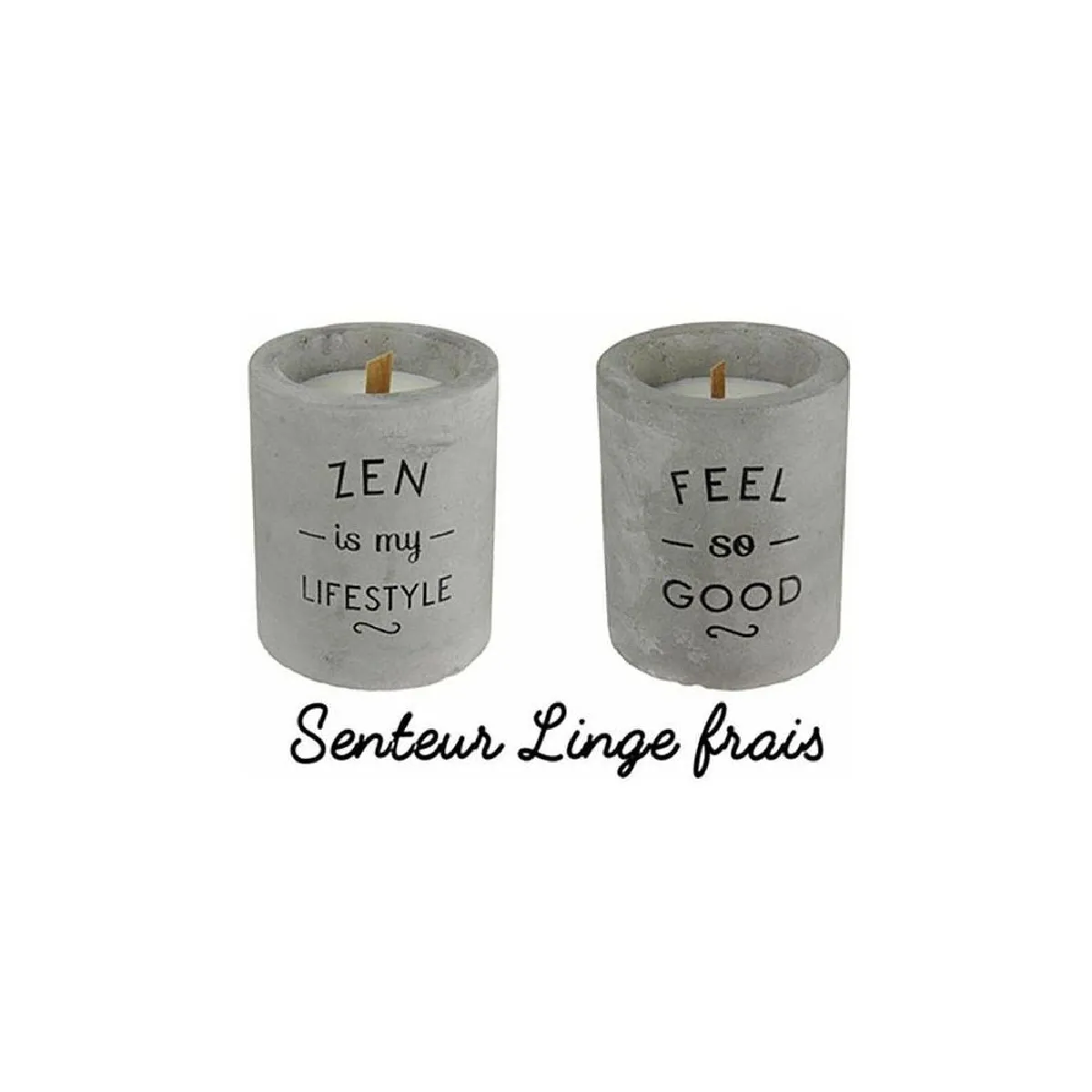 The Home Deco Factory the_home_deco_factory Bougie Senteur Linge Frais - Pot Ciment
