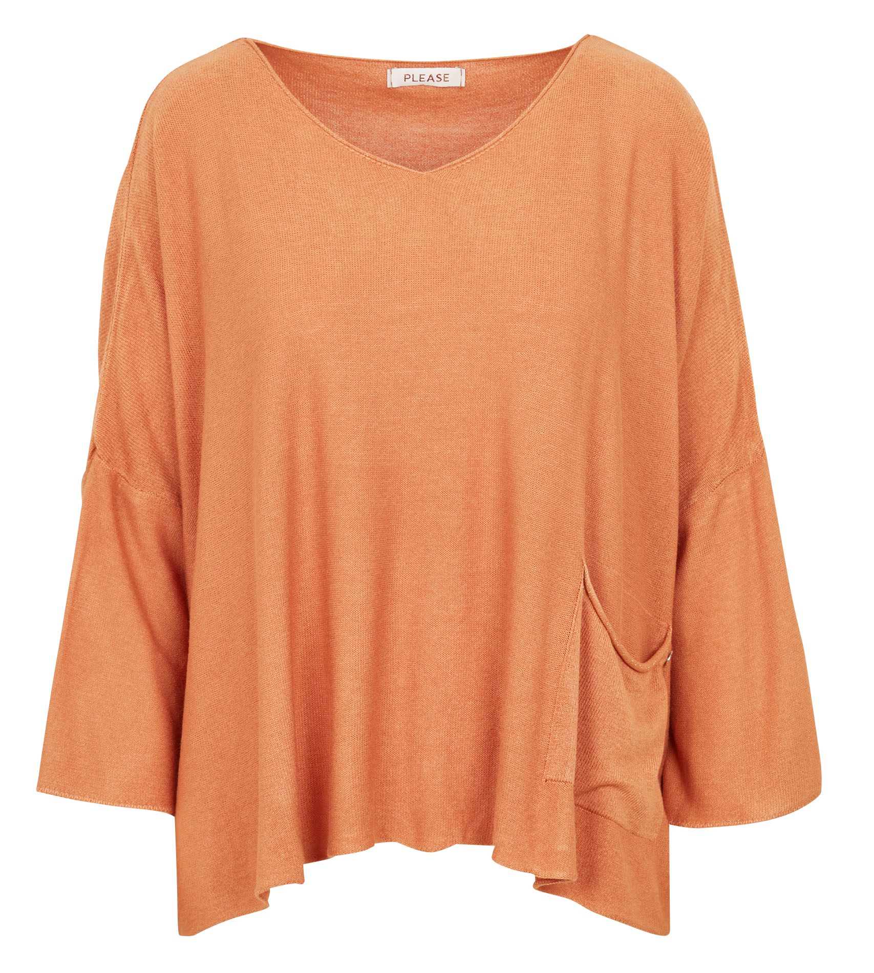 Pull col V oversize | Marron