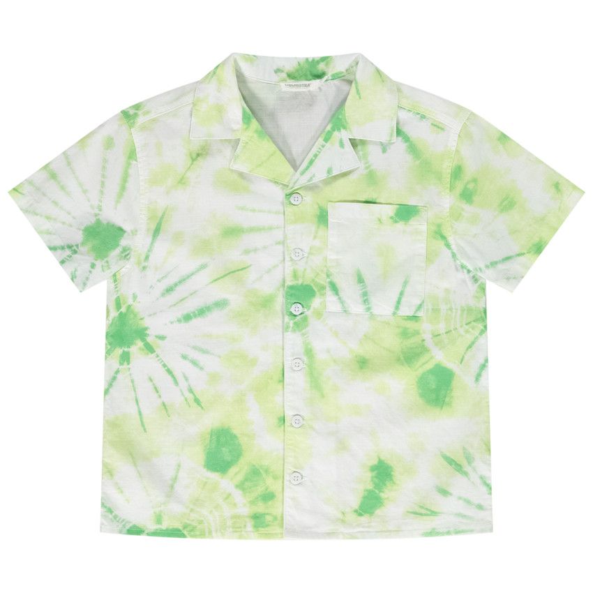Chemise manches courtes effet tie and dye pour garçon - Blanc
