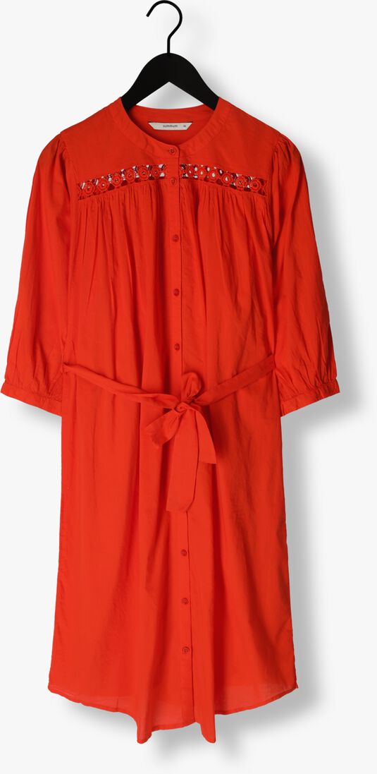 SUMMUM oranje summum midi jurk dress cotton voile
