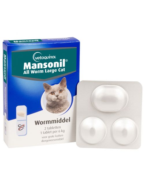 Mansonil All Worm Tablet Cat - Anti wormenmiddel - 2 tab 1 Tab Per 6 Kg Large