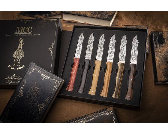 Douk Douk- Couteaux de table - 6 bois différents