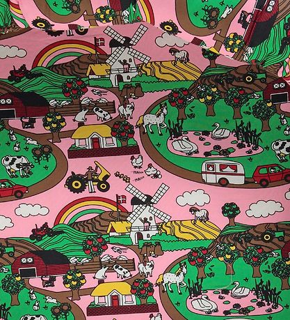 Småfolk 	Babynestchen - 75x75 - Pink m. Landschaft