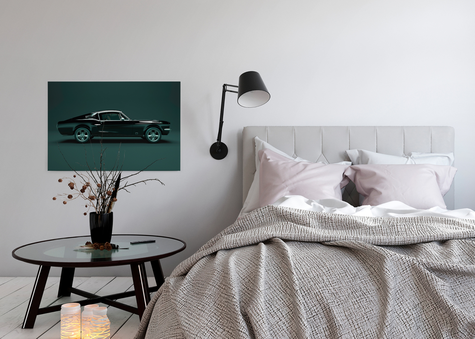 Leinwandbild OLDTIMER 1 - grün-schwarz - 90x60 cm