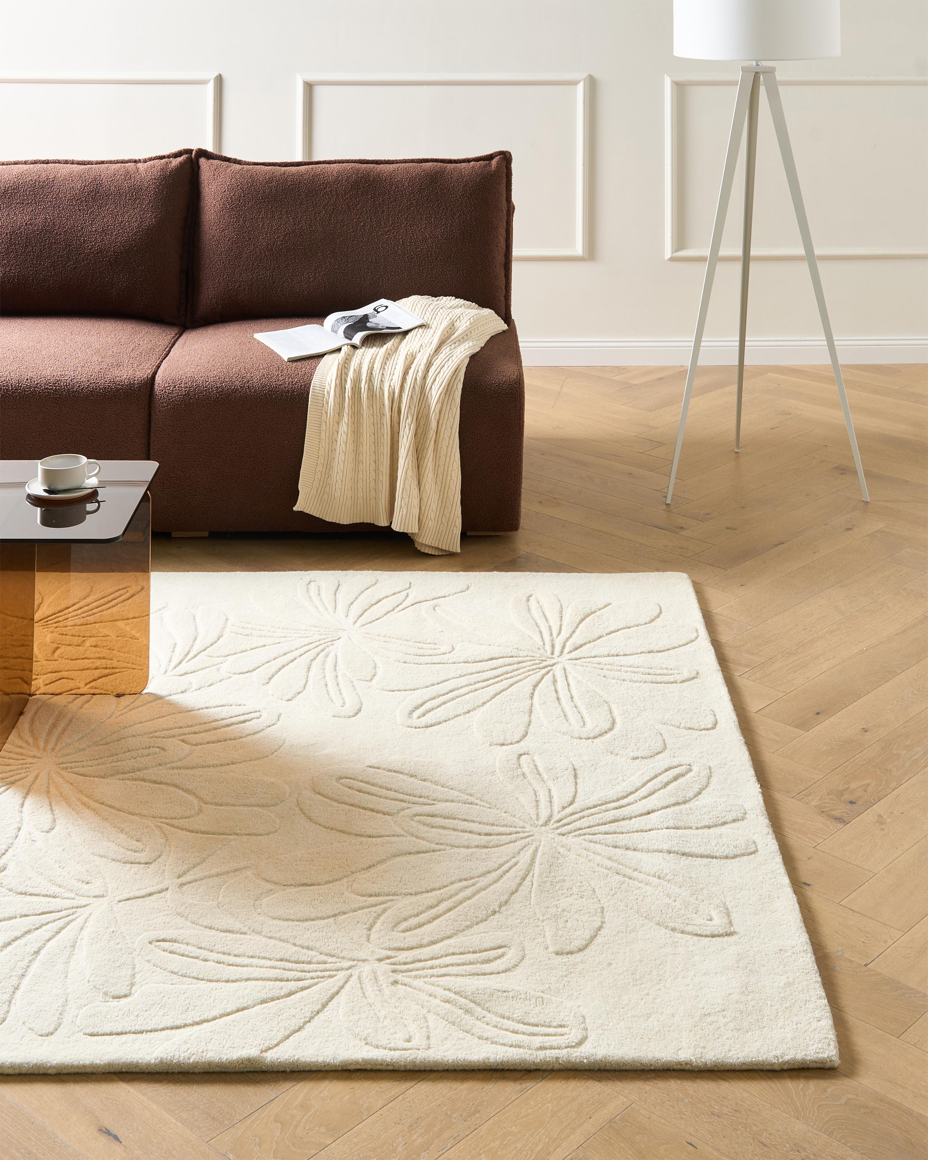 Vloerkleed CHENNAI Lichtbeige 200 x 300 cm Wol