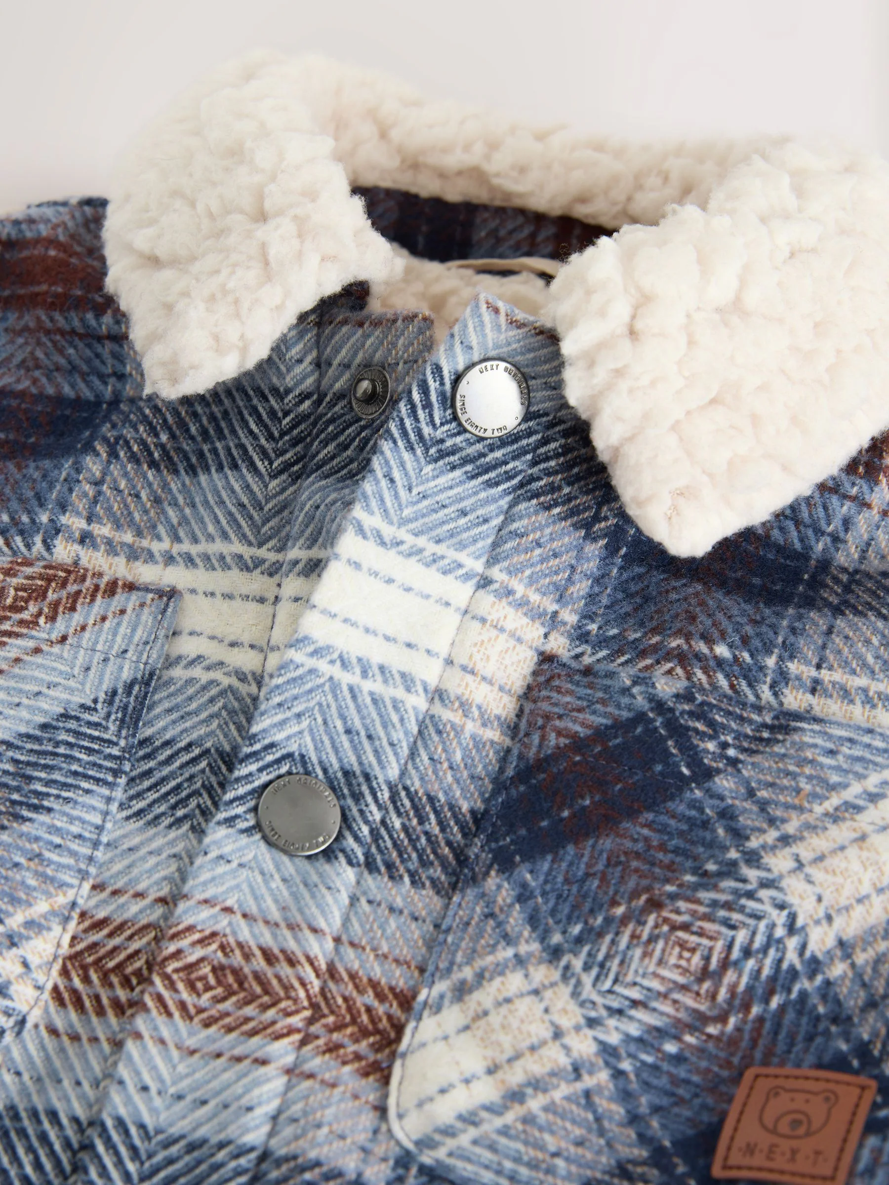 Blauw - Geruite shacket met borgvoering (3mnd -7jr)