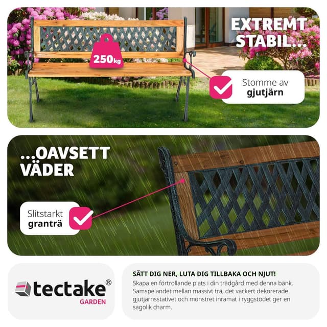 Havebænk Tamara 128x51x73cm