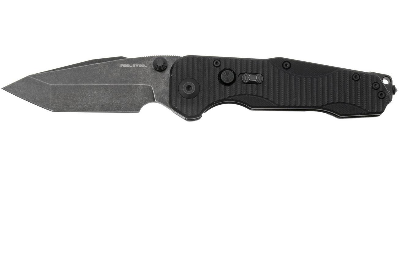Real Steel Evolution Ironclad 7912BB, Blackwashed D2 Tanto, Black G10, zakmes, Carson Huang design