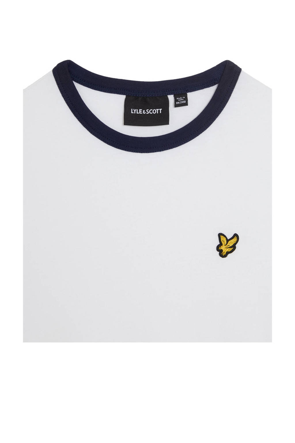 Lyle & Scott T-shirt wit/donkerblauw