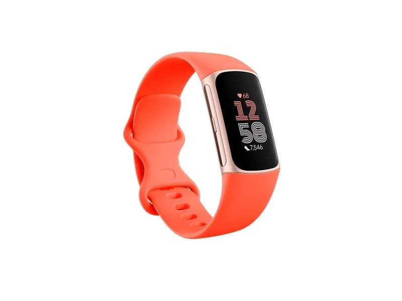 Fitbit Charge 6 - Champagne-guldaluminium - aktivitetssporer med uendelighedsbånd - silikone - koral - Bluetooth, NFC