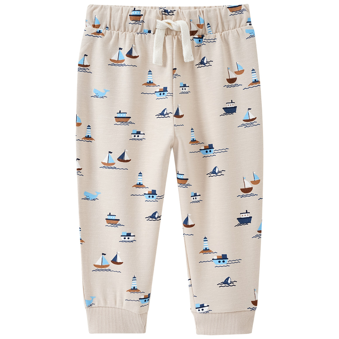 Topomini Baby Jogginghose mit Meeres-Motiven beige