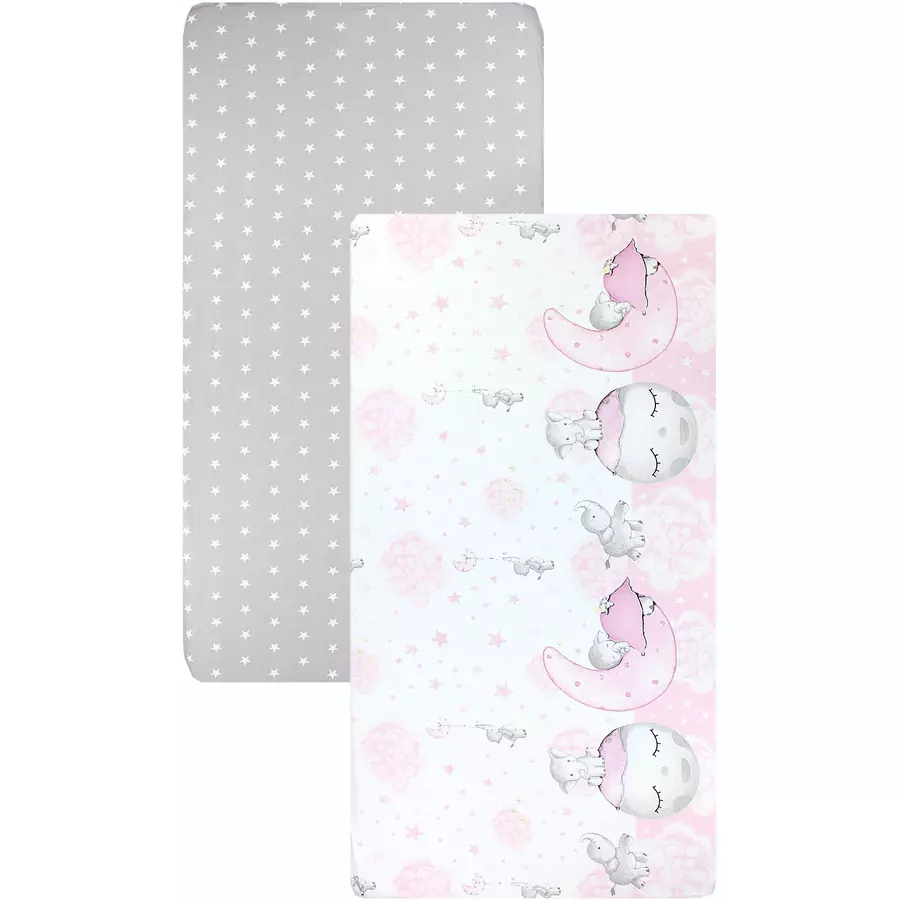 TupTam Baby Kinder Spannbettlaken 2er Pack rosagrau
