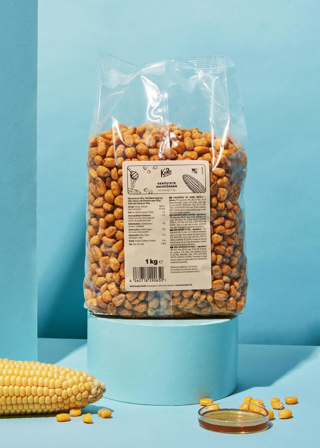 Geröstete Maiskörner mit Honig 1 kg