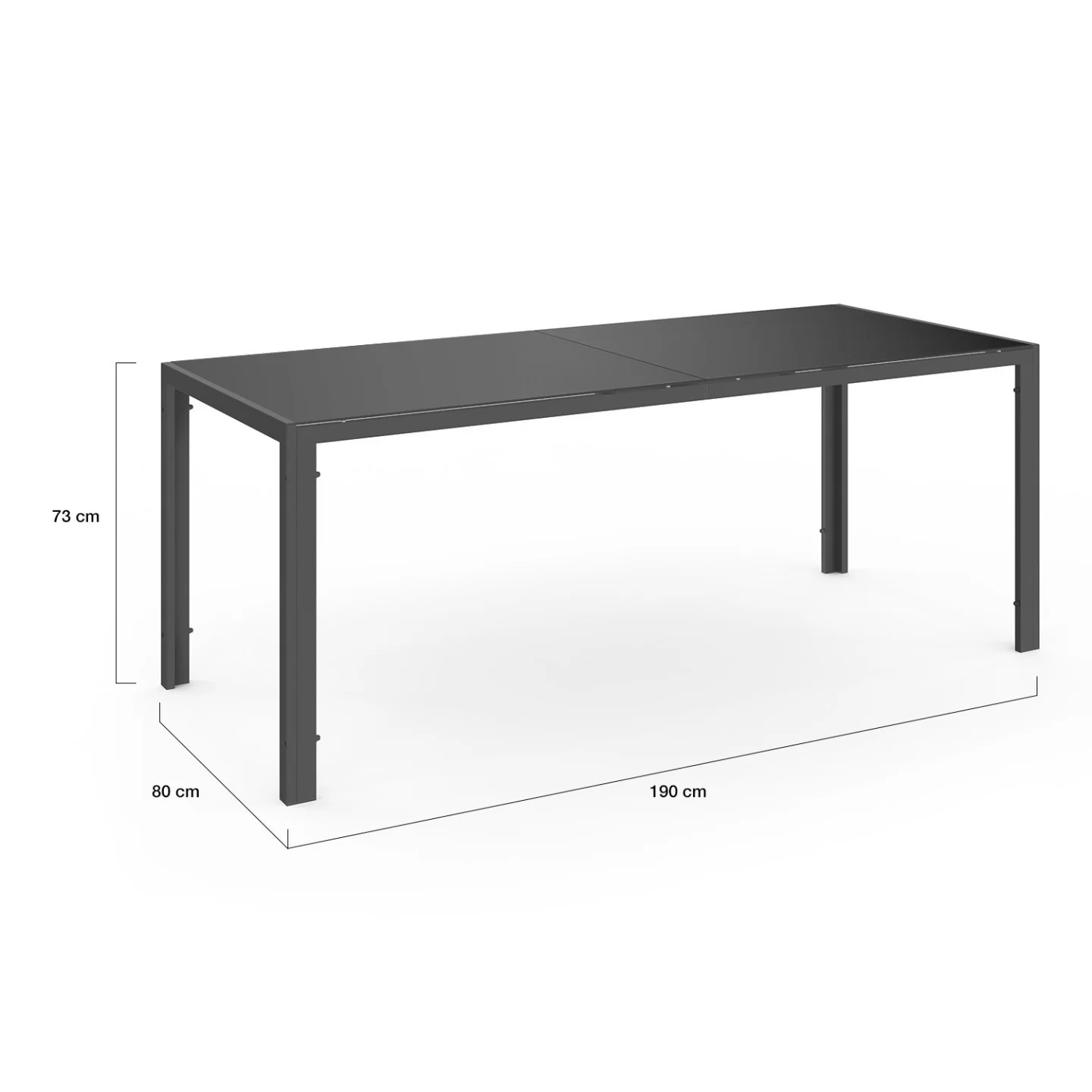 Salon de jardin MADRID table 190 cm et 8 chaises empilables vert olive