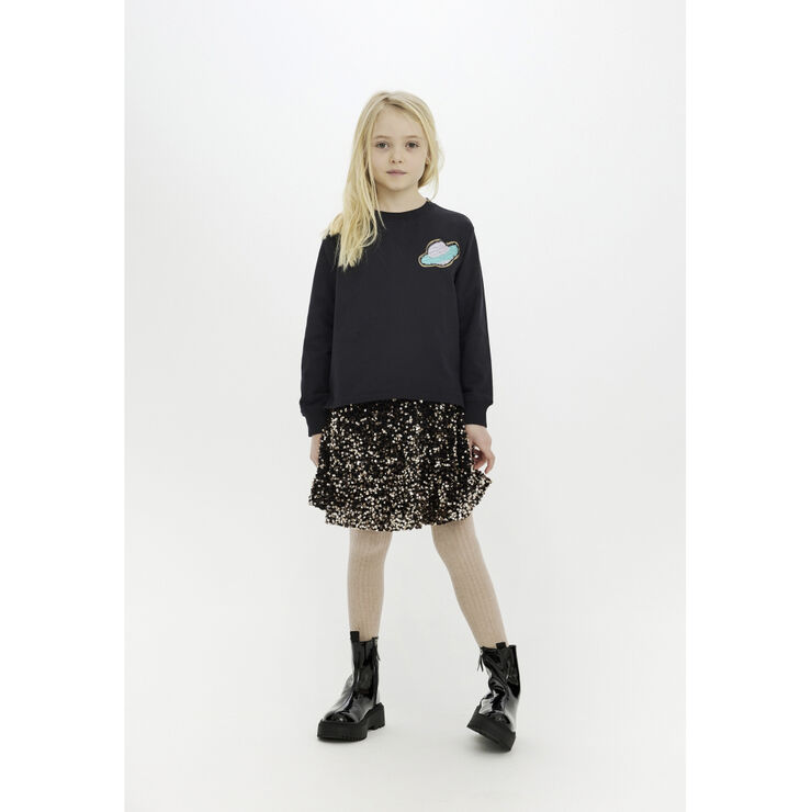 The New TNMarlin Sequin Skirt Black beauty