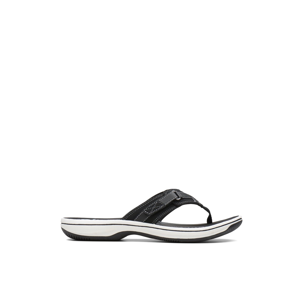 CLARKS-Breeze sea 1-Tongs sandales à talon plat - Talon plat - Noir