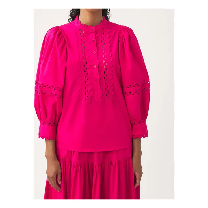 Antik Batik Blouse Rodo Popeline de Coton | Rose fuschia